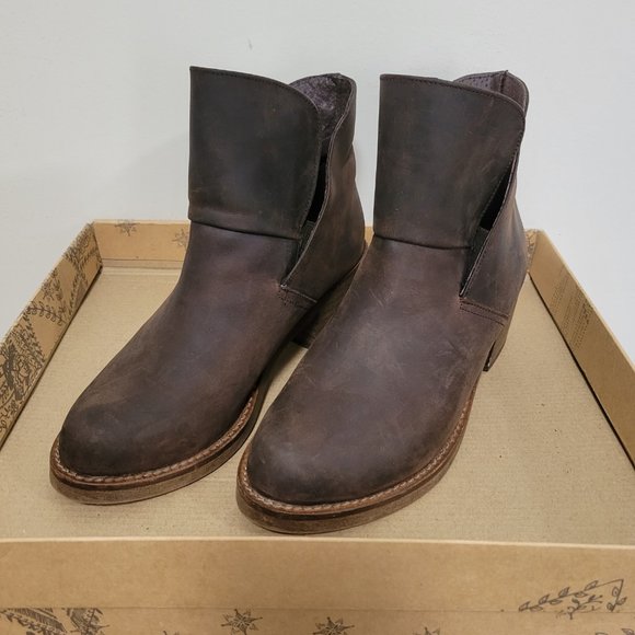 Free People Brooks Ankle Boot size 7 - Brown Leather Bootie - Picture 8 of 13